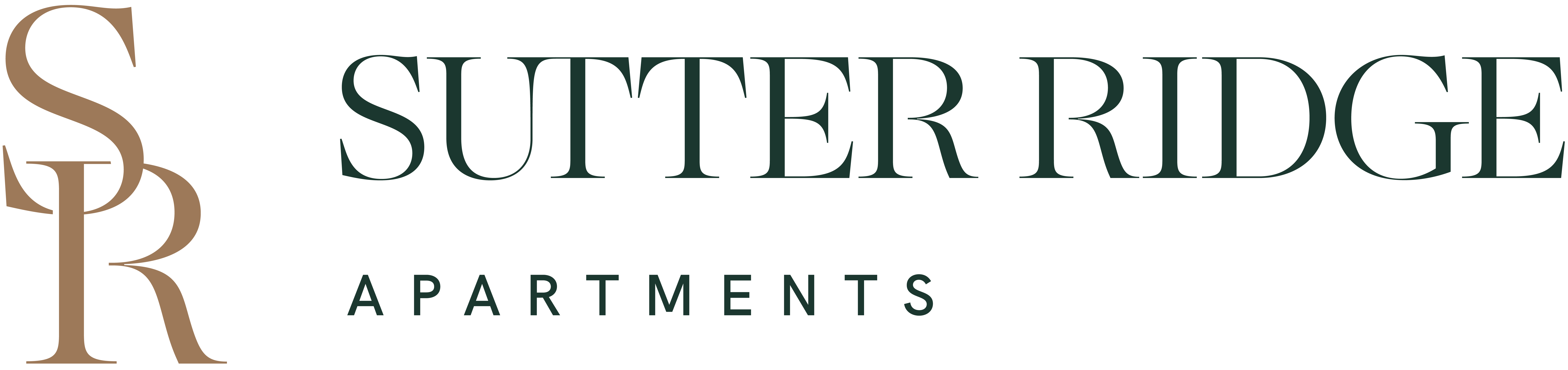 the logo for synergy apartments with a tree and the word synergy apartments